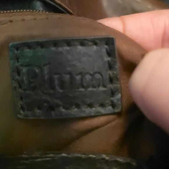 Plum Two-Tone Shoulder Bag – Brown & Black Faux Leather –approx 15x10x5 - Picture 3 of 10